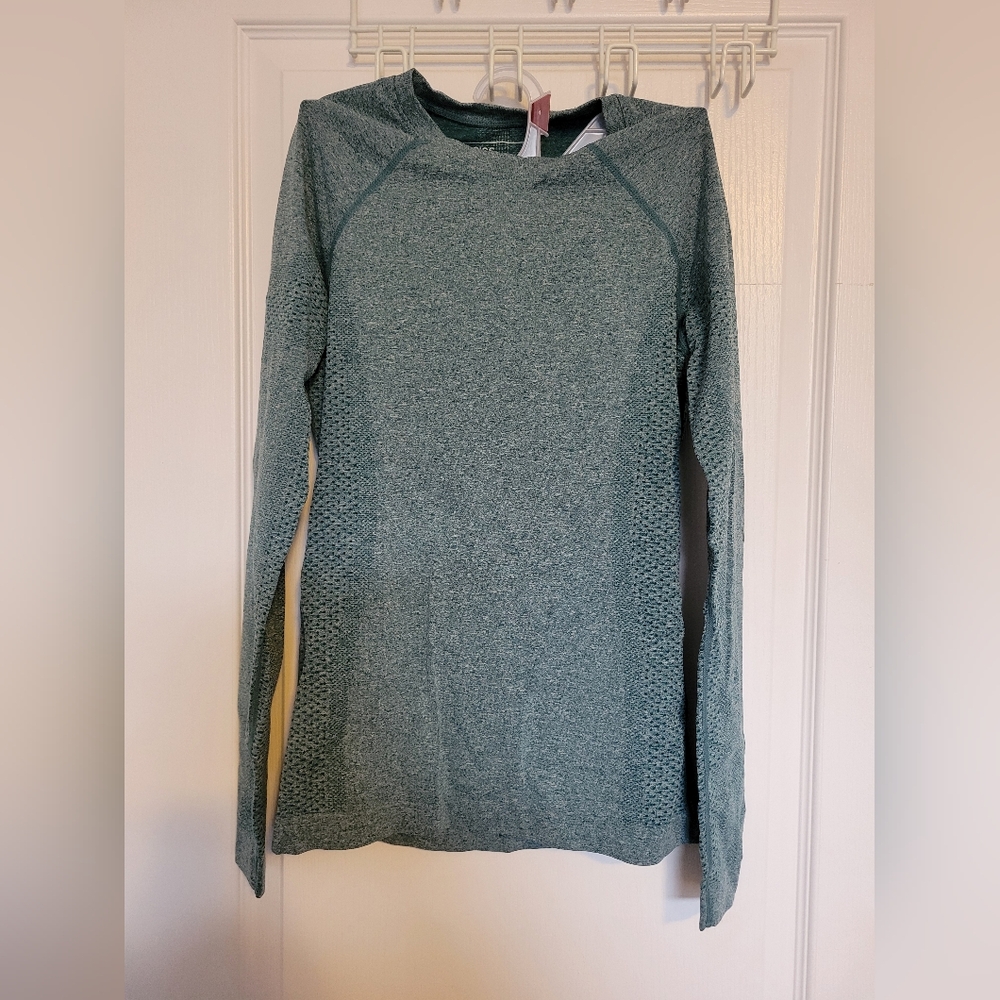 Figs Caribbean Blue Long Sleeve Underscrub Top